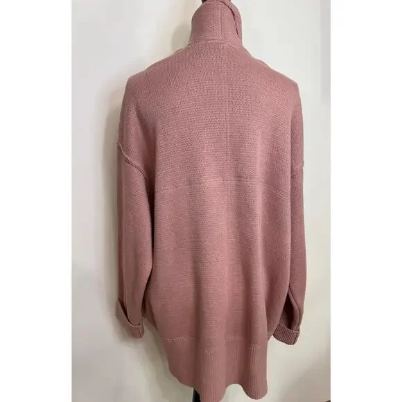 Free People $168 Chamomile Cardi M Oversized Rose Sugar Chunky Knit Cardigan - Picture 7 of 11